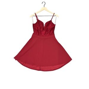 Almost Famous crimson lace dress ♥️